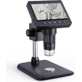 Microscope-Aopick LCD Digital Microscope 500X, 1080P Coin Magnifier for Error Coins with 8 Adjustable LED Lights, PC View, Compatible with MacOS Windows-Black