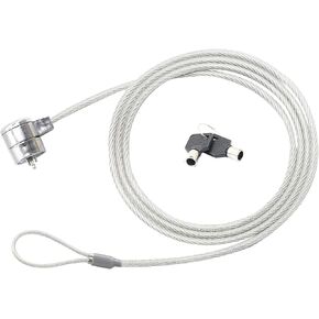 PNGKNYOCN 3.9 Feet Laptop Cable Lock Hardware Security Cable Lock Anti Theft Combination Lock Two Keys,for Laptops(Silver)