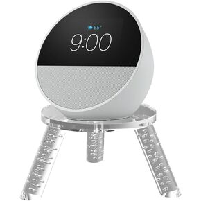 Speaker Table Stand for Echo Spot (2024 Release) and Sonos Era 100, Acrylic Tripod Accessories Desktop Holder for Better Sound (Transparent)
