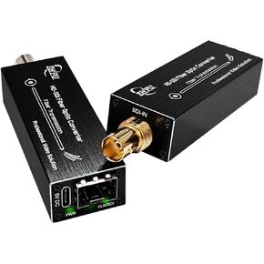 3G SDI Fiber Extender 1080P&60HZ, Mini Converter Optical Fiber Include SFP Module, Long Transmission Up to 20 km with RS485 Tally Loop Output