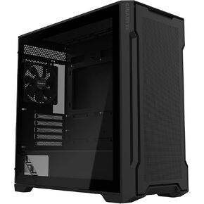 GIGABYTE C102 Glass - Black Mid Tower PC Gaming Case, Tempered Glass, PSU Shroud, 2X 120mm Fans (GB-C102G)