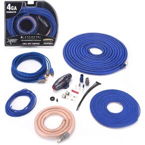 مجموعة أسلاك Orion XTR Series XTRCOPPERKIT4 الكاملة | سلك ذو 4 قياسات، 3500 وات، طقم أسلاك مضخم الصوت عالي التيار، كابلات التثبيت DIY، نحاس OFC، يتضمن حامل المصهر، سلك مكبر الصوت، كابل RCA