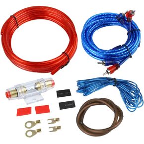 uxcell Universal Car Amplifier Wiring Kit Audio Subwoofer RCA Power Cable Fuse Set