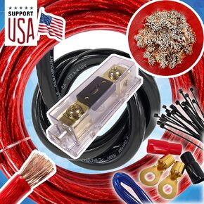 USA 0 Gauge Cable 5000W HOT Car Amplifier Installation Power Amp Wiring Kit 1/0 Ga Red for Car Stereo