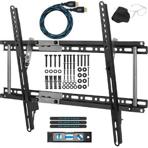 Cheetah APTMM2B Tilt TV Wall Mount for 20-80" TVs, Newer Displays up to 100", 165lbs and VESA 600, Low 1.3" Profile, Fits 24" Studs, Universal LCD LED Curved or Flat Screen Tilting Mounting Bracket