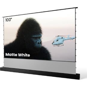 AWOL VISION 100" Motorized Rising Matte White Projector Screen for Long Short Ultra Short Throw Projector, Floor Stand Indoor Outdoor Theater Screen, 170°+ Viewable 4K/8K Ultra HD MW-F210
