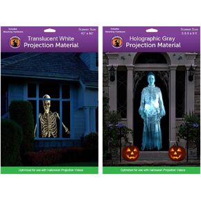 شاشات عرض خلفية كبيرة الحجم باللون الرمادي مقاس 5 أقدام × 9 أقدام + شاشات عرض خلفية للنافذة البيضاء مقاس 40 بوصة × 60 بوصة مع أجهزة تثبيت لعرض مقاطع فيديو الهالوين in Kuwait