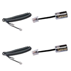 Phone Cord Detangler,Glian 2 Pack Telephone Handset Cord 1.5 Ft Coiled 10Ft Uncoiled and 2 Pack 360 Degree Rotatable Extended Anti-Tangle Phone Cord Untangler 4P4C Landline Telephone Cable Wire Black