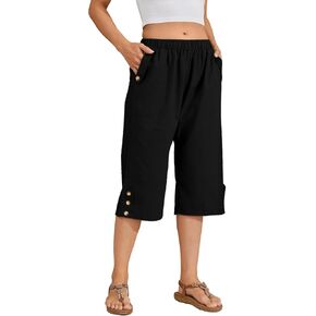 WROLEM Women Casual Capri Pants Summer