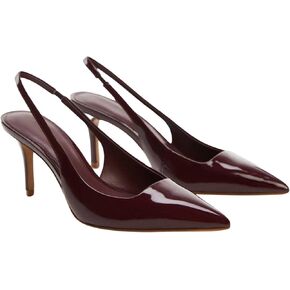 Slingback Heels for Women Patent Leather Stiletto Heel Pumps Pointed Toe Slip On Dress Shoes