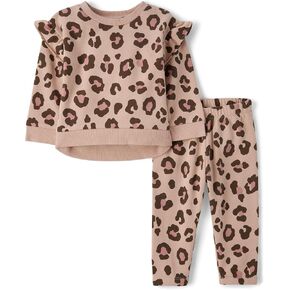 The Children's Place baby girls Long Sleeve Active Shirt and Pant, 2 Piece Outfit