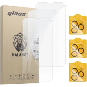 3 Pack Screen Protector for iphone 12 pro max (6,7") + 3 Pack Camera Lens Protector with, HD Clear,Sensor Protection,Dynamic Island Compatible (iphone 12 pro max (6,7"))