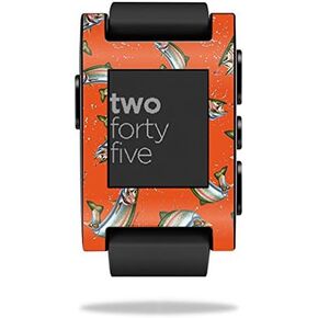 MightySkins Skin Compatible with Pebble Smart Watch – Trout Collage | Protective, Durable, and Unique Vinyl Decal wrap Cover | Easy to Apply, Remove, and Change Styles | Made in The USA