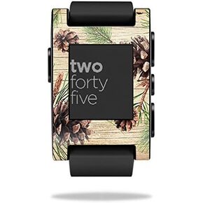 MightySkins Skin Compatible with Pebble Smart Watch – Pine Collage | Protective, Durable, and Unique Vinyl Decal wrap Cover | Easy to Apply, Remove, and Change Styles | Made in The USA