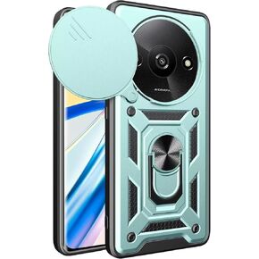 Ysnzaq Armor Case for Xiaomi 14 Ultra, [Shockproof Protective] [Lens Push Window] Phone Cover with Magnetic Kickstand for Xiaomi 14 Ultra SJ Black