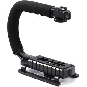 Stabilizer Handheld Video Action Stabilizing Handle Grip C Shape,Grip Handheld Stabilizer with Cushioned Nbr Padded Handle for DSLR DV Camcorder Recording Filming Equipment