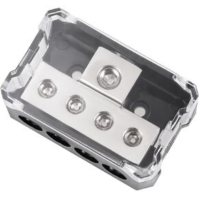 4Way Power Distribution Block, 2 Gauge in 4 Gauge Out for Car Audio Boat