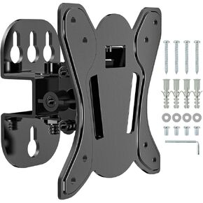 Small Monitor TV Wall Mount, RV Wall Mount Bracket with Swivel Tilt Adjustable, Low Profile Fits Most 13 14 17 19 20 21 22 23 24 25 Inch TV and Computer Monitor for Office, Up to VESA 100x100mm, 55lbs