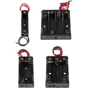 4Pcs AAA Battery Holder Kit 1 Slot 2 Slot 3 Slot 4 Slot 1.5V AAA Battery Case Storage Box 1 AAA Battery Holder 1.5V, 2 AAA Battery Holder 3V, 3 AAA Battery Holder 4.5V, 4 AAA Battery Holder 6V