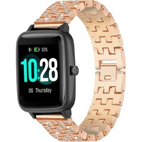 FitTurn Compatible with SKG V7 pro Bands for Women, Bling Diamond Metal Strap Replacement Accessories for SKG V7 pro Fitness Wellness Tracker