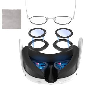 Lens Anti Fog Kit for Meta Quest 3, Lens Protector Cover Compatible with Oculus Quest 3, Glasses Spacer Accessories with Blue Light Blocking Glasses for Meta Quest 3
