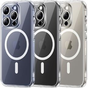 TOCOL 3 in 1 Bumper for iPhone 15 Pro Case Clear, Upgraded [Full Camera Protection] [Compatible with MagSafe] [Non-Yellowing] Shockproof Slim Translucent Matte Back Case for iPhone 14 Pro 6.1", Clear