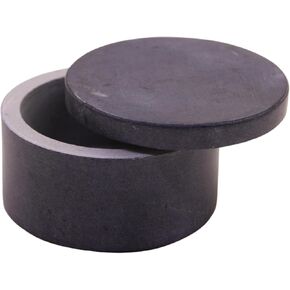Unique Salt and Pepper Box Elegant Round Marble Black Salt Box With Lid For Salt, Spice and Herbs Storage. Perfect Container To Store (3.5 X 3.5 X 2 INCH)