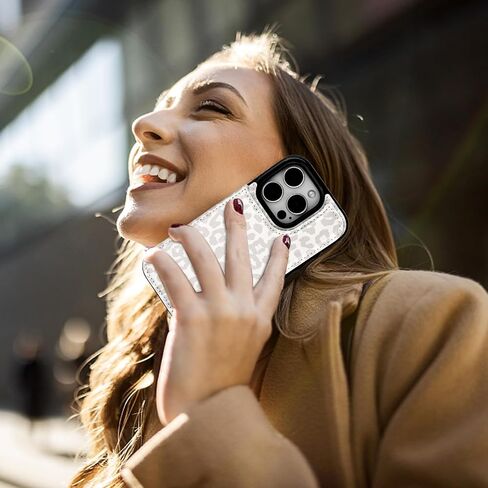 HAOPINSH for iPhone 16 Pro Case Wallet with Card Holder, White Leopard Cheetah Pattern Back Flip Folio PU Leather Kickstand Card Slots Case for Women Girls, Double Magnetic Clasp Shockproof Case 6.3" in Kuwait