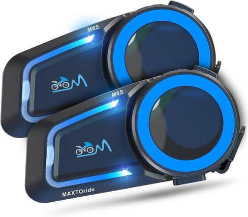 Motorcycle Bluetooth Headset【Mesh Intercom】【BT5.0 Double Chip】 1000M Motorcycle Communication Systems 8 Riders Motorcycle Helmet Bluetooth, CVC+DSP Noise Cancellation Music Share IP67 2Pack in Saudi Arabia