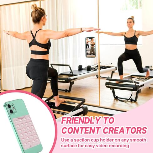 Suction Phone Card Holder Mount,Fit 3 Cards,Phone Wallet,iPhone 16 Wallet case,Silicon Adhesive Phone Accessory,TikTok Videos and Selfies,Adhesive Card Holder,Chalk Pink in Saudi Arabia