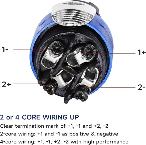 2pcs Right Angle Speakon Connectors - Pack of 2 Twist Lock Speak-ON Audio Adapter for Studio Amplifier, Mixer - Compatible with NL4 or NL2 Series Plug Connectors in Saudi Arabia