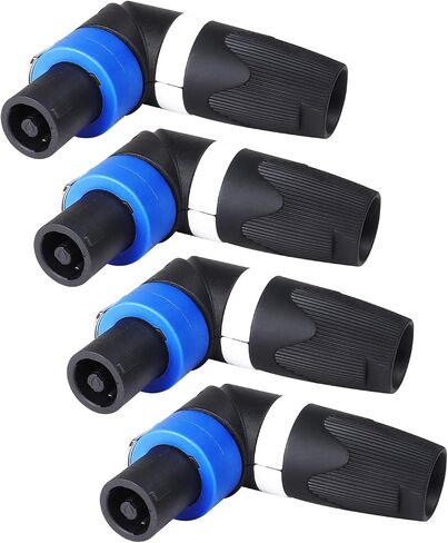 2pcs Right Angle Speakon Connectors - Pack of 2 Twist Lock Speak-ON Audio Adapter for Studio Amplifier, Mixer - Compatible with NL4 or NL2 Series Plug Connectors in Saudi Arabia