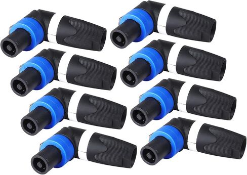 2pcs Right Angle Speakon Connectors - Pack of 2 Twist Lock Speak-ON Audio Adapter for Studio Amplifier, Mixer - Compatible with NL4 or NL2 Series Plug Connectors in Saudi Arabia