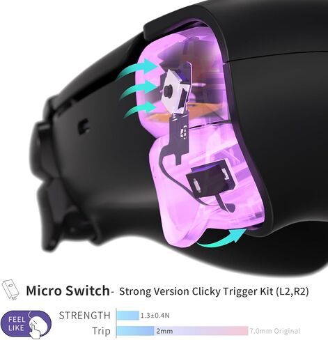 eXtremeRate Micro Switch - Strong Version Tactile Clicky Hair Trigger Kit for PS5 Controller BDM-040 Shoulder Buttons, Ergonomic Micro Switches L2R2 Buttons Tactile L1R1 Mouse Click for PS5 Controller in Saudi Arabia