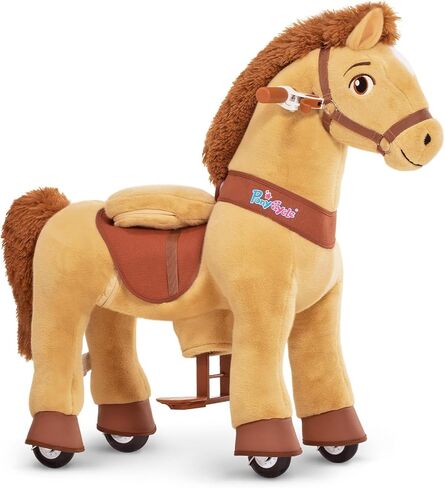 PonyCycle Model E - Riding Toy for Kids Ride on Horse Toys Riding Horse Ride for Toddlers 3-5 Walking Rocking Horse with Wheels, No Battery or Electricity, Riding Toys Light Brown E336 in Saudi Arabia
