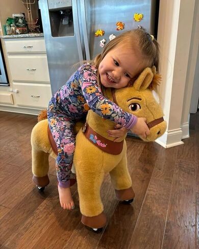 PonyCycle Model E - Riding Toy for Kids Ride on Horse Toys Riding Horse Ride for Toddlers 3-5 Walking Rocking Horse with Wheels, No Battery or Electricity, Riding Toys Light Brown E336 in Saudi Arabia