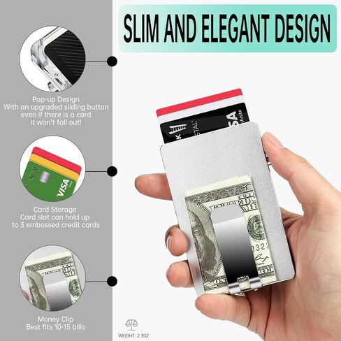 Magnetic Card Holder Wallet for Magsafe Wallet, Minimalist Slim Card Wallet for Phone,Pop Up Magnetic Wallet with Money Clip, Compatible with iPhone 15/14/13/12/Pro/Pro Max/Mini Series in Saudi Arabia