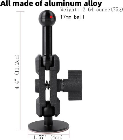 Aluminum Alloy Adhesive Ball Base with 17mm Ball Compatible with Garmin Nuvi GPS Navigator and 17mm Double Socket Arm,Car Cellphone Holder Dashboard Mount 17mm Ball Head Stand Base in Saudi Arabia
