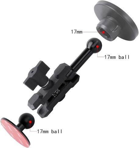 Aluminum Alloy Adhesive Ball Base with 17mm Ball Compatible with Garmin Nuvi GPS Navigator and 17mm Double Socket Arm,Car Cellphone Holder Dashboard Mount 17mm Ball Head Stand Base in Saudi Arabia