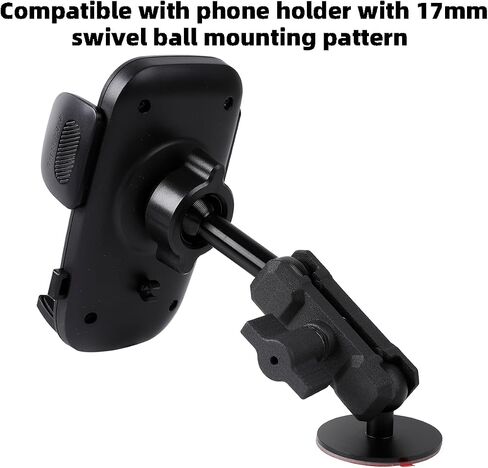 Aluminum Alloy Adhesive Ball Base with 17mm Ball Compatible with Garmin Nuvi GPS Navigator and 17mm Double Socket Arm,Car Cellphone Holder Dashboard Mount 17mm Ball Head Stand Base in Saudi Arabia