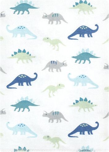 Hudson Baby Unisex Baby Flannel Burp Cloth 12pk, Soft Teal Dino, One Size in Saudi Arabia
