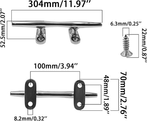 Stainless Steel Boat Cleat,Open Base Dock Cleats with Nuts,Boat Cleat Towel Hooks Rope Cleat with Fasteners for Wall,Boats,Kayak,Marine,Deck,Nautical Decor,1 PCS in Kuwait