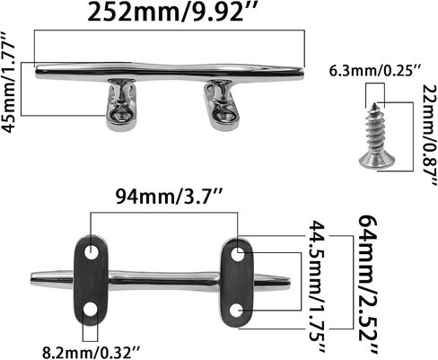 Stainless Steel Boat Cleat,Open Base Dock Cleats with Nuts,Boat Cleat Towel Hooks Rope Cleat with Fasteners for Wall,Boats,Kayak,Marine,Deck,Nautical Decor,1 PCS in Kuwait