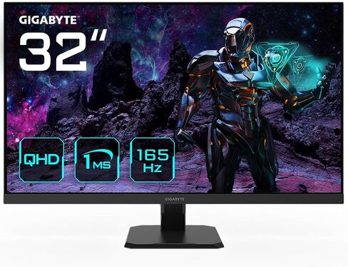 شاشة GIGABYTE GS32Q مقاس 31.5 بوصة 165 هرتز 1440 بكسل، شاشة عرض 2560x1440 SS IPS، وقت استجابة 1 مللي ثانية (MPRT)، جاهزية HDR، 1x Display Port 1.4، 2X HDMI 2.0 (GS32Q SA) in Saudi Arabia