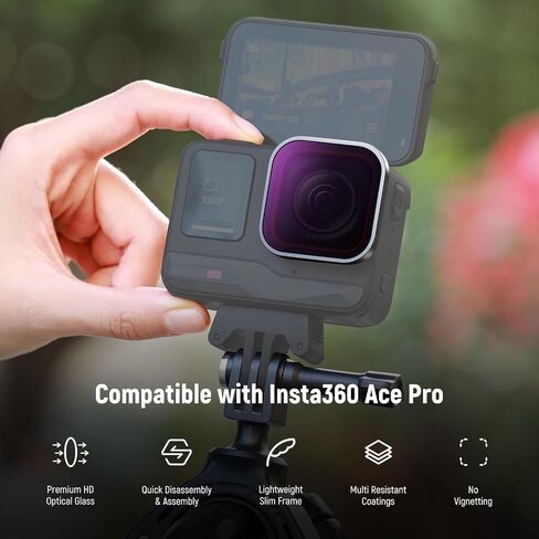 مجموعة مرشح NEEWER ND & CPL متوافقة مع Insta360 Ace Pro، ND16 ND32 ND64 CPL 4 قطع من ملحقات كاميرا الحركة المستقطب مرشحات الكثافة المحايدة مع زجاج بصري متعدد الطبقات وإطار ألومنيوم نحيف in Saudi Arabia