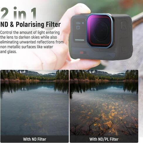 مجموعة مرشح NEEWER ND & CPL متوافقة مع Insta360 Ace Pro، ND16 ND32 ND64 CPL 4 قطع من ملحقات كاميرا الحركة المستقطب مرشحات الكثافة المحايدة مع زجاج بصري متعدد الطبقات وإطار ألومنيوم نحيف in Saudi Arabia