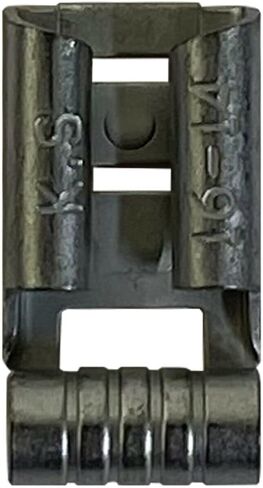 100 Pcs Non-Insulated Electrical Wire Connector - 12-10 AWG Gauge .250 (1/4") Flag Quick Disconnect Terminal Wire Crimp Connector - Made in USA in Saudi Arabia