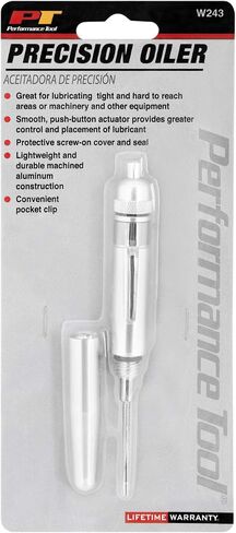 Performance Tool W243 Lightweight Aluminum Precision Oil Pen for Hard to Reach Areas & Machinery, with Screw-on Cover & Pocket Clip, 1.6 oz Capacity in Saudi Arabia