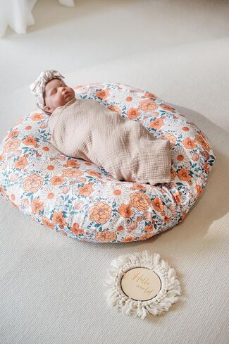 غطاء أريكة لحديثي الولادة من Little Jump، غطاء منزلق مريح فائق النعومة وقابل للإزالة لوسادة استلقاء الرضع (زهرة بوهو) in Kuwait