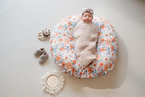غطاء أريكة لحديثي الولادة من Little Jump، غطاء منزلق مريح فائق النعومة وقابل للإزالة لوسادة استلقاء الرضع (زهرة بوهو) in Kuwait